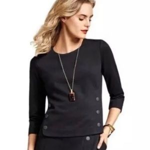 Cabi Utility Top.  Style 3232.  Black . Size large.  Ponte knit.
